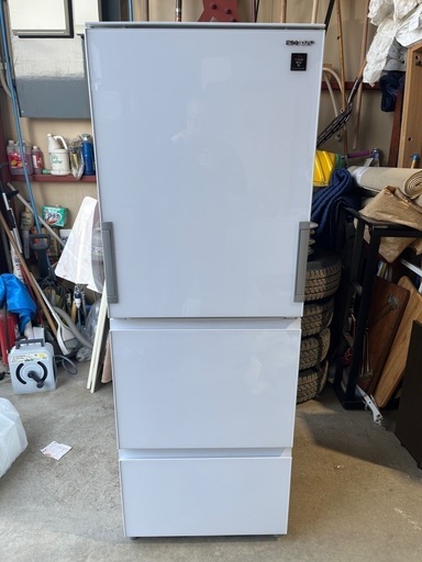 [時期指定発送]SHARP 冷蔵庫 SJ-GW35J どっちもドア SJ-GW35J-W どっちもドア(ガラス)冷蔵庫350L 1台 シャープ