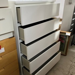 I 2504-297 5段 チェスト ホワイト キズ 汚れありの画像