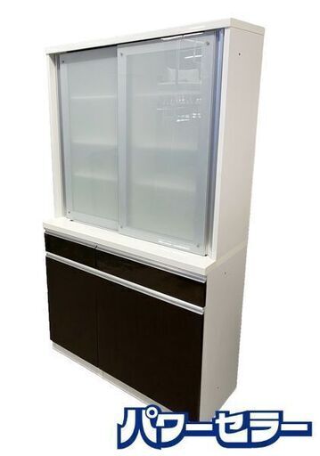 高橋木工/SUNNY 食器棚 幅100 ソフトクローズ ロータイプ 低め  中古家具 店頭引取歓迎 R9452