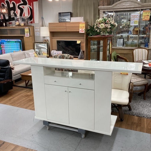 ジモティー限定価格！S268 ⭐ バーカウンター キッチン収納 収納タイプ 幅180cm USED