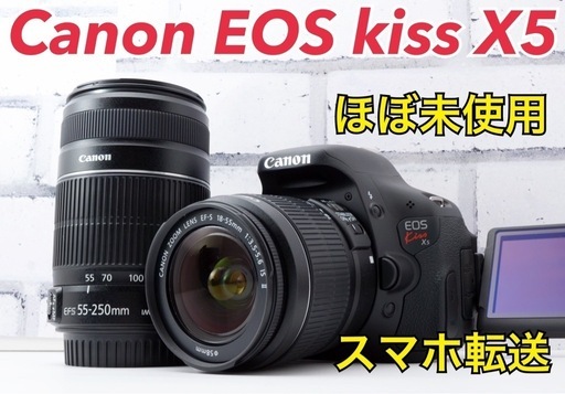 S数約20回！Canon kiss X5 Wズームレンズキット○付属品完品！ 1ヶ月