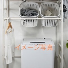 伸縮式ランドリーラック 洗濯機上収納ラックの画像