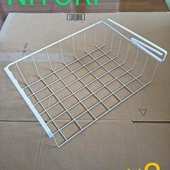 〔新生活応援！〕ニトリ【Nポルダ専用】パンチングボードセット(連結具付き ホワイトウォッシュ)、【Nポルダ専用】吊り下げラック(ホワイト)の画像