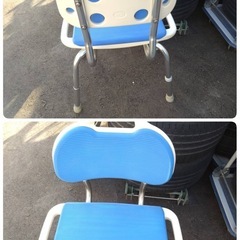 ● アロン化成 安寿  背付きシャワーベンチEN (B)  介護用 クッション付き シャワーチェア バスチェア お風呂椅子 中古 ①の画像