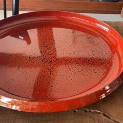 伝統工芸　漆塗りお盆2枚セットの画像