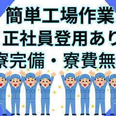 正社員・寮費無料・未経験可・工場軽作業スタッフ