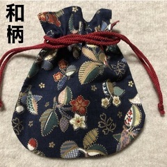 和柄のミニ巾着袋　浴衣小物