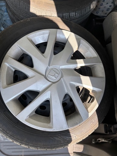 令和2年NBOX　JF3　12,000kmから外したタイヤ+鉄ホイール+ホイールキャップの4本セットです(^^♪