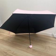 晴雨兼用 折りたたみ傘 ピンク 軽量 コンパクト遮光率 UVカット率100%の画像