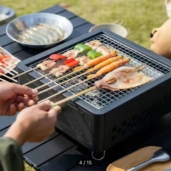 バーベキューコンロ バーベキューグリル 囲炉裏 屋外オーブン ポータブル キャンプオーブン 小型 グリル 引き出し式 小型グリル バーベキュー 調理 キャンプの画像