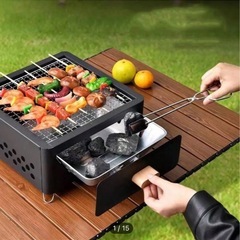 バーベキューコンロ バーベキューグリル 囲炉裏 屋外オーブン ポータブル キャンプオーブン 小型 グリル 引き出し式 小型グリル バーベキュー 調理 キャンプの画像