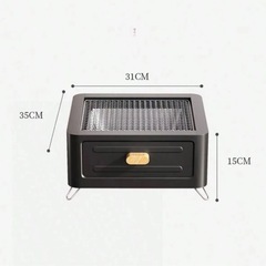バーベキューコンロ バーベキューグリル 囲炉裏 屋外オーブン ポータブル キャンプオーブン 小型 グリル 引き出し式 小型グリル バーベキュー 調理 キャンプの画像