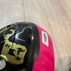 【最終値下】OGK 子ども用自転車ヘルメット 黒/ピンク　47〜52㎝の画像