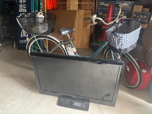 ジャンク電動自転車、テレビ、