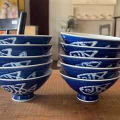 お魚柄お茶碗10客セットの画像