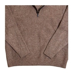 LLBean　エルエルビーン　ハーフジップ　セーター　ライトブラウン Lサイズの画像