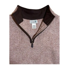 LLBean　エルエルビーン　ハーフジップ　セーター　ライトブラウン Lサイズの画像