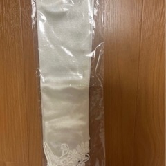 【Cherie】サテン生地パールホワイト結婚式グローブの画像