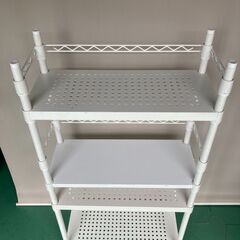 ☆中古￥5,000！バウヒュッテ　デスクサイドラック　家具　収納家具　幅60㎝ｘ奥行26㎝ｘ高さ120㎝　【BD002】の画像