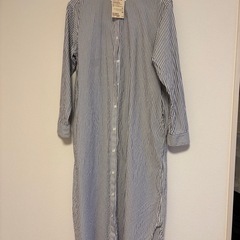 【無印良品】スタンドカラー長袖ワンピース M コットン100%