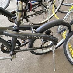 J9208　折り畳み自転車　KUPHOS　ブラック　20インチ　6段変速　　★店頭にて試乗可★ 簡易クリーニング済　【リユースのサカイ柏店】　 中古自転車 　流山市  松戸市 我孫子市 鎌ヶ谷市 船橋市 守谷市 取手市　の画像