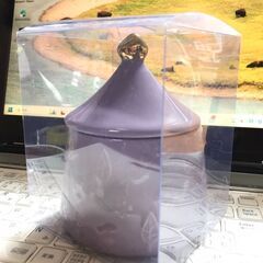 KALDI バードリーフクッキーキャニスター 陶器 （クッキー無し）の画像