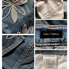 ꒰DAILY TOPICS꒱アンクル丈 花柄 セミフレア デニムパンツ 夢可愛いの画像