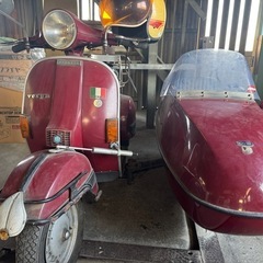 【希少】Vespa P200E（200cc）ベスパ　サイドカー付き 現状渡しの画像