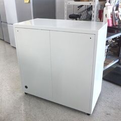 スチール書庫② 幅80×高80cm 引戸 鍵付き 収納庫 キャビネット 事務用 オフィス家具 引違い☆ 札幌市 北区 屯田 の画像
