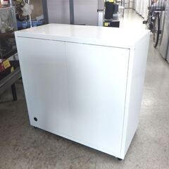 スチール書庫③ 幅80×高80cm 引戸 鍵付き 収納庫 キャビネット 事務用 オフィス家具 引違い☆ 札幌市 北区 屯田の画像