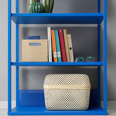 IKEA 収納棚 PLATSA プラッツァ オープンシェルフユニット, ブルー, 60x40x120 cmの画像