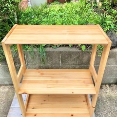 木製 ナチュラル　キッチンラック  ウッドラック オープンラック...