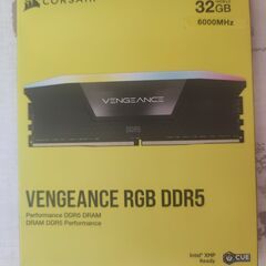 CORSAIR DDR5-6000MHz VENGEANCE RGB DDR5シリーズ Intel XMP メモリキット 32GB ブラック [16GB×2枚] の画像
