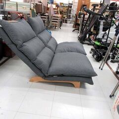 座椅子 ソファー 2人掛け 幅140cm グレー系 ファブリック素材 ハイバック リクライニング 2P 家具 ソファ 長椅子 苫小牧西店の画像