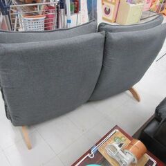 座椅子 ソファー 2人掛け 幅140cm グレー系 ファブリック素材 ハイバック リクライニング 2P 家具 ソファ 長椅子 苫小牧西店の画像
