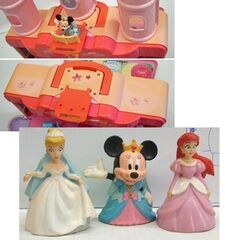  トミー ファンタジックキャッスル　ディズニー プリンセス ミニー シンデレラ アリエル 付属物/取説箱有 ※日焼け・折れ有 ドールハウス　☆ PayPay(ペイペイ)決済可能 ☆ 札幌市 豊平区 平岸 平岸店の画像