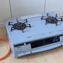 ガスコンロ ガスレンジ ガステーブル 二口 プロパン グリル付き...