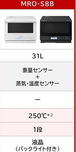 電子レンジ日立 オーブンレンジ ヘルシーシェフ 31L MRO-S8B 