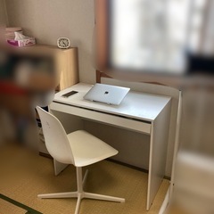 IKEA イケア　デスクチェア 白の画像
