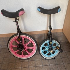 一輪車2台　スタンド付　14インチ＆18インチ　　