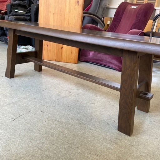 K2504-280 配送不可 木製 ベンチ レトロ風 キズ汚れ有り