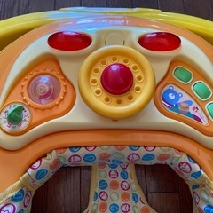 ベビーウォーカー歩行器 ストッパー付き オレンジ×イエローの画像