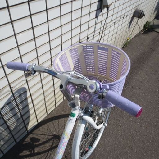 24インチ 子ども用 自転車 変速なし 子供用自転車 パープル 紫系 カゴ