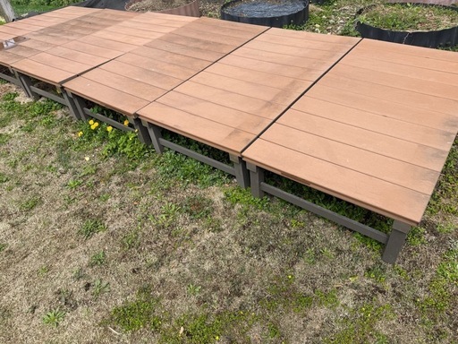 中古カインズ アルミデッキ 人工木アルミDXデッキ T型 1890 ブラウン 180×90cm | ウッドデッキ