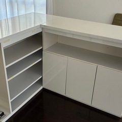 カウンターテーブル (2台セット) ホワイトの画像