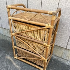 木製オシャレ収納棚 収納カゴ　収納ボックスの画像