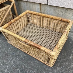 木製オシャレ収納棚 収納カゴ　収納ボックスの画像