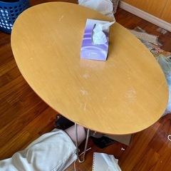 折りたたみ楕円形ローテーブル