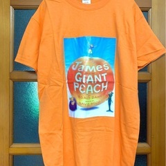 ★オレンジの プリント Tシャツ  JAMES GIANT PE...