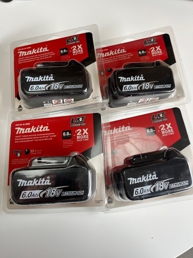 マキタ　リチウムイオンバッテリー　BL1860B 18V 6.0Ah 4個セット